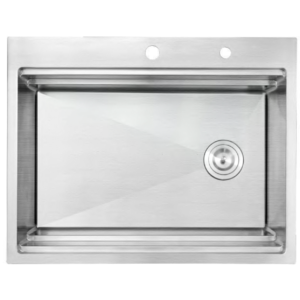 stainless steel handcrafted kitchen sink top mount