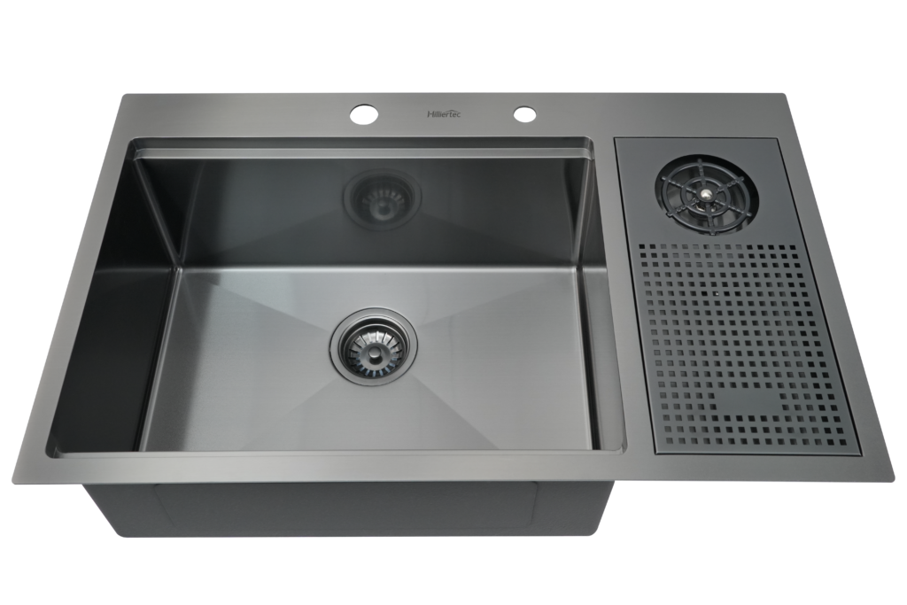 stainless steel handcrafted kitchen sink top mount