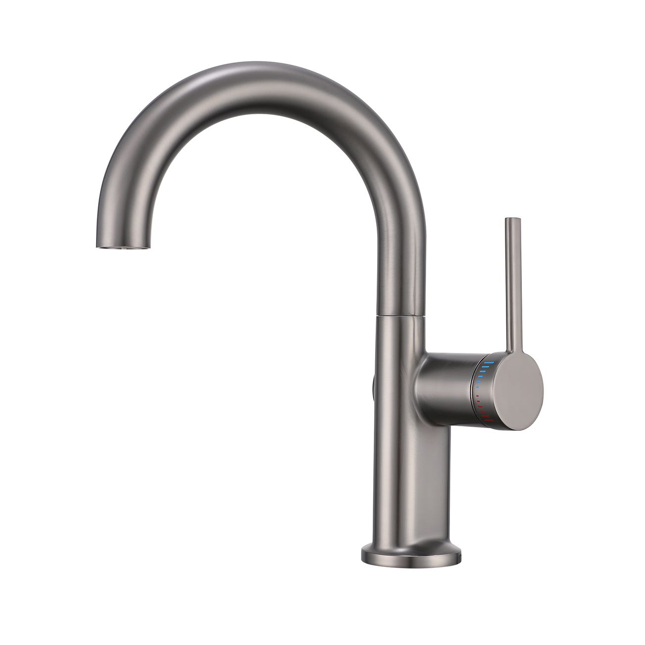 stainless steel, single handle, high arc spout, modern design
