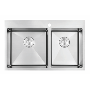 stainless steel handcrafted kitchen sink top mount