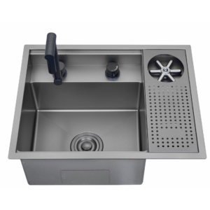 stainless steel handcrafted kitchen sink top mount