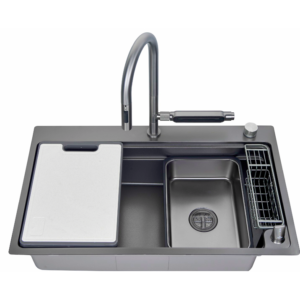 stainless steel handcrafted kitchen sink top mount