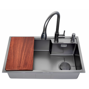 stainless steel handcrafted kitchen sink top mount