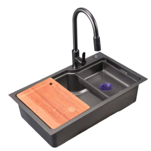 stainless steel handcrafted kitchen sink top mount